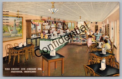 Ebert Ice Cream Co. Parlor At Frederick MD Maryland Fried Chicken Linen D535