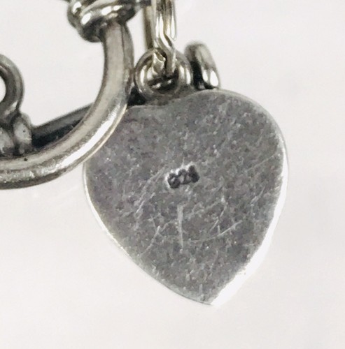Sterling Silver 925 Bracelet 5mm Beads Bicone Crystals Heart Charm 7.5” - Picture 6 of 6