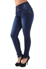 Plus/Junior Size Butt Lift Levanta Cola Mid Waist Fashion Skinny Denim Jeans