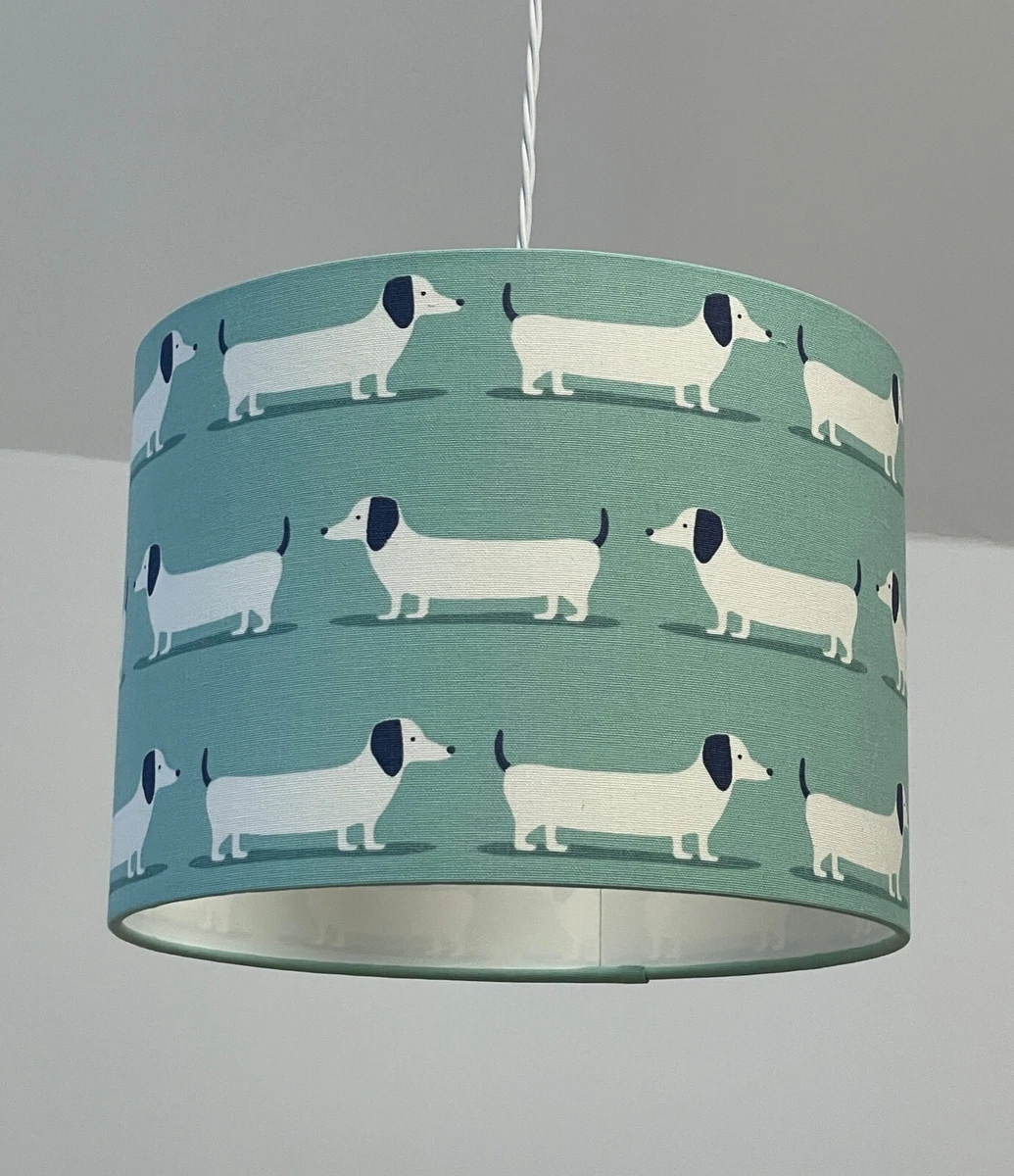 Lampshade Duck Egg Blue Sausage Dog Dachshund Drum Light Shade