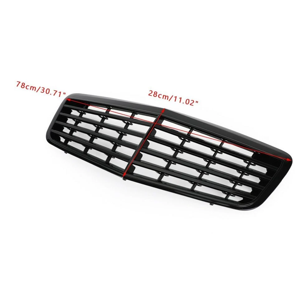 Black AMG Style Grille Grill Fits for 2007-2009 Mercedes Benz W211 E350 E500 Foto 4 de 4