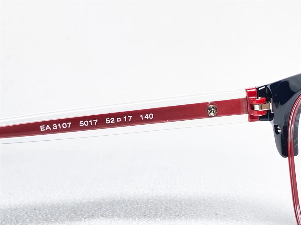 NUEVO Emporio Armani EA3107 5017 Mujer Negro/Rojo Gato Anteojos Monturas 52/17 Foto 4 de 4