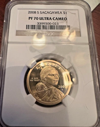 2008 S SACAGAWEA GOLDEN DOLLAR NGC PF 70 ULTRA CAMEO A PERFECT COIN & "KEY DATE"
