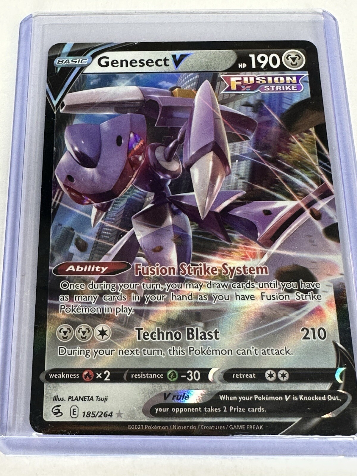 Genesect V 185/264 Fusion Strike Ultra Rare Holo Pokemon TCG Card NM