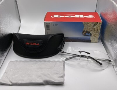 Vintage Bolle Clear Glasses Shiny Gunmetal Climbing Glasses