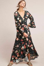 NWT Anthropologie Farm Rio Summer Flower Wrap Maxi Dress Size XS