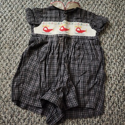 Vive La Fete Toddler Baby One Piece Jumper Smocked Helicopter Print 18 Months 
