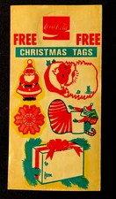 COCA COLA STICKERS (VERY OLD MID 1960) CHRISTMAS PROMO 3” x 6￼” (SEE DETAILS)