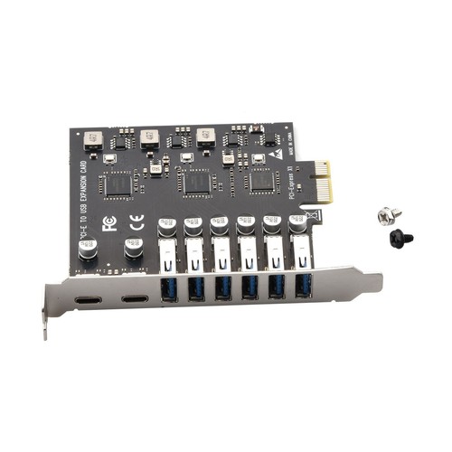 Expansion Card PCI-E to 8 Port USB3.2 Gen1 Controller Type-C 5Gbps Adapter