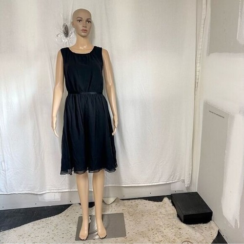 NEW Tommy Hilfiger black silk sleeveless sheath midi dress 4 - Picture 3 of 15