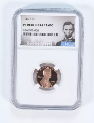 1989-S Lincoln Memorial Cent PF70 RD NGC Graded - Special Lbl