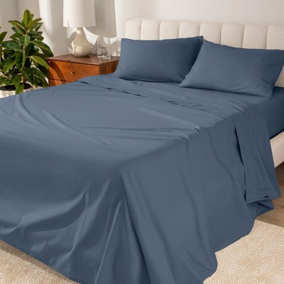 Bare Home 100% Organic Cotton Percale Sheet Set - 300 Thread Count - Lightweight