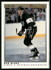 1990-91 O-Pee-Chee Premier #6 Rob Blake Los Angeles Kings Rookie Hockey Card