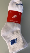 New Balance Men s Cushioned Ankle Socks 6 Pair Pack White Size Large 8-12.5 NWT