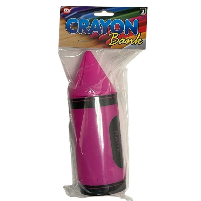 - Crayon Coin Bank [pink](6 Inch) - New