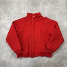 Woolrich Bomber Jacket Mens Large Vintage Lined Mackinshaw Wool Coat, Red