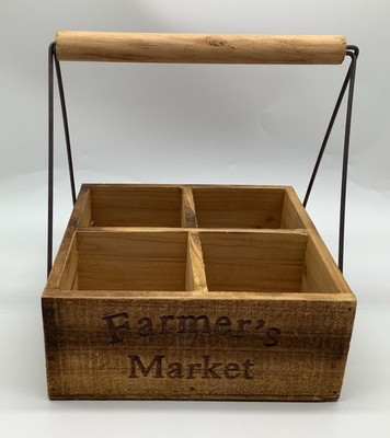 Farmers Market Wood Crate For Kitchen Dining Decor Storage Very Good Condition.