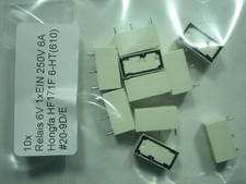 10x Relais 6V 1xEIN 250V 6A Hongfa  HF171F 6-HT(610) #20-9D/E#219a