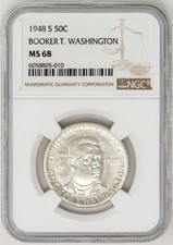 1948-S Booker T Washington Half 50c MS68 NGC 945415-5