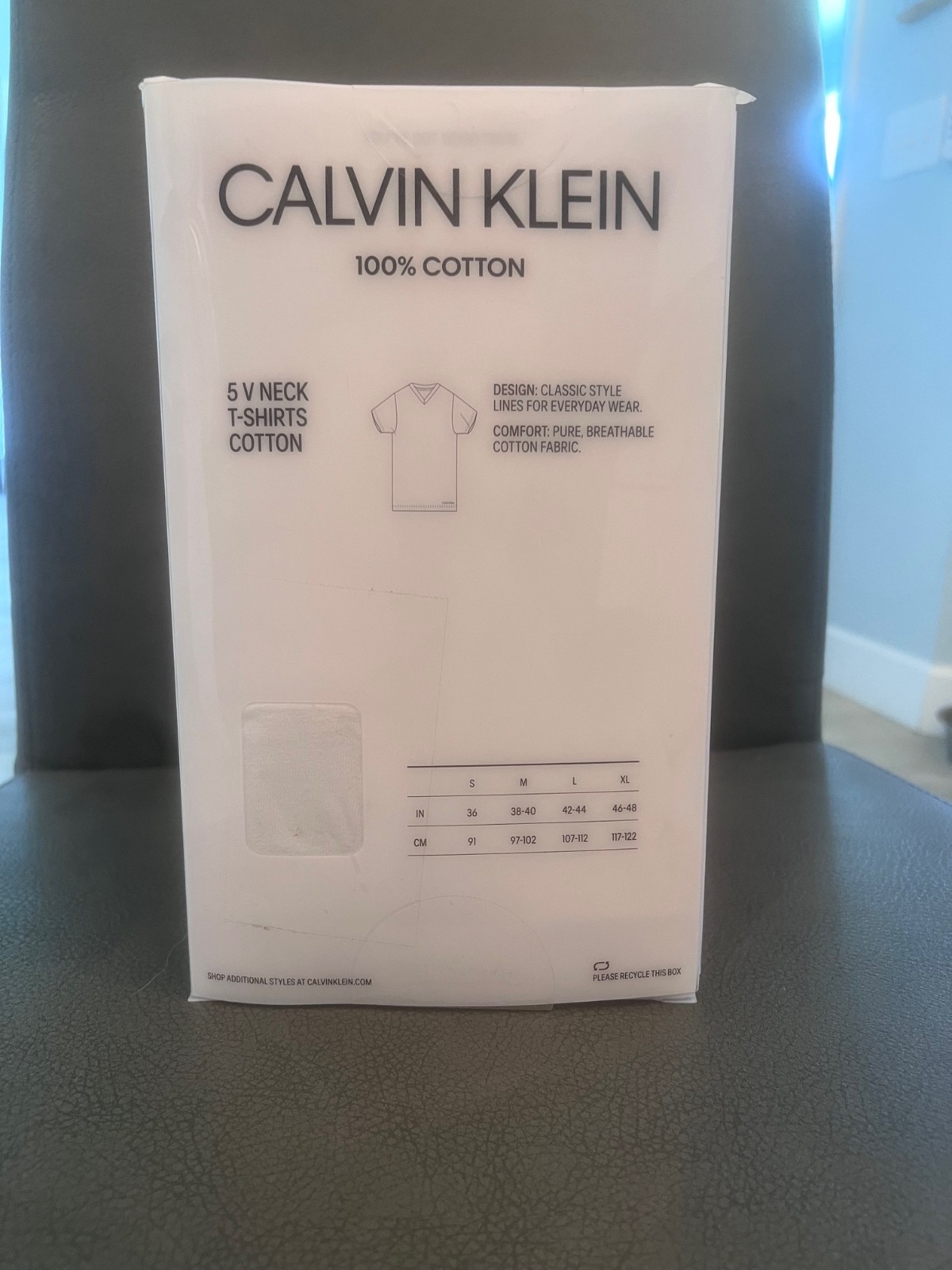 Calvin Klein Men's Cotton Stretch Undershirt V-Neck 5 Pack  White & Grey Large image 3