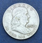 1958-D Franklin Half Dollar  -Silver Coin