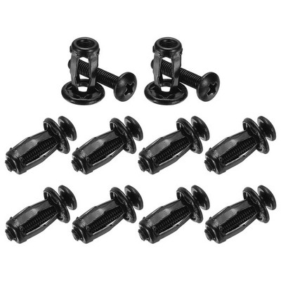 10-Pack M5 x 18 Door Anchor, Petal Nuts with Expansion Screw [Black]