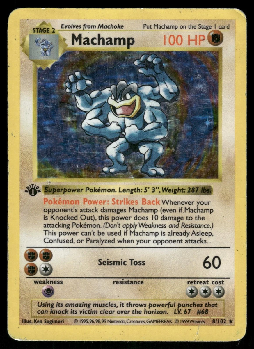 25+ Machamp Pokémon TCG Shadowless Individual Collectible Card