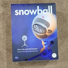 Blue Snowball USB Microphone Textured White, Dual Capsule, Adjustable Stand