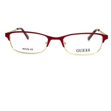 GUESS GU2544 072 Red Metal Half-Rimless Optical Eyeglasses Frame 49-17-135 19280