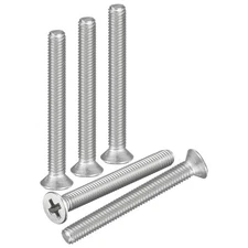 M2.5-0.45x25 Flat Head Machine Screws -50pcs -304 Stainless Steel -Silver