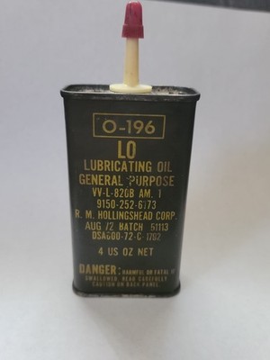 1972 Vietnam Era 4oz Oil Can. Empty. Collectible Display Piece.