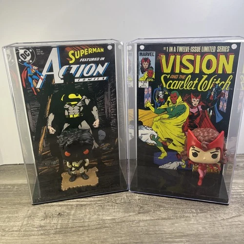 Funko Pop Comic Cover Action Comics Superman Figure Wandavision Bundle lot
