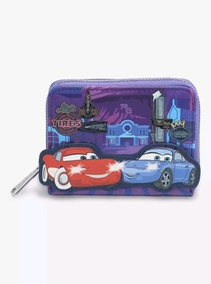 Loungefly Disney Pixar Cars Lightning McQueen & Sally Nighttime GID Wallet NEW