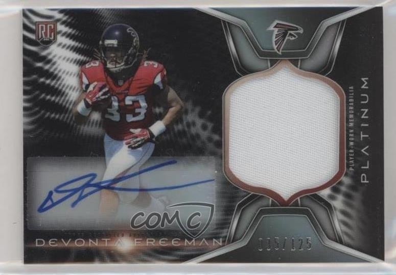2014 Platinum Rookie Refractor Black /125 Devonta Freeman RPA Patch Auto RC 2r7