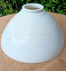 Vtg 10" Milk Glass Part Ribbed Floor Lamp Light Shade Torchiere 2 1/2" Fitter
