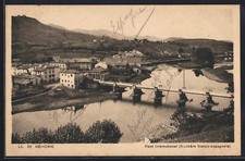 CPA Béhobie, Pont International, frontière franco-espagnole, über Fluss avec um 