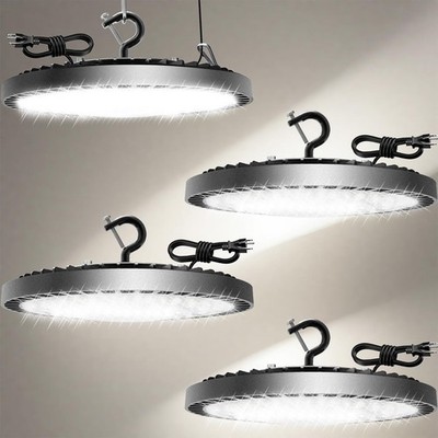 160W 4 Pack UFO High Bay Light LED Shop Lights, 25000LM Garage Lights, 6500K ...