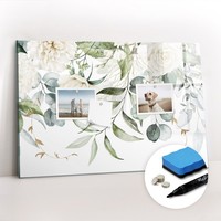 Magnetboard Glas Beschreibbar Inkl Magneten Marker Notizen Natur 60X40 Cm