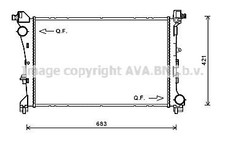 PRASCO FT2414 Radiador refrigeración del motor para FIAT 500L (351, 352)