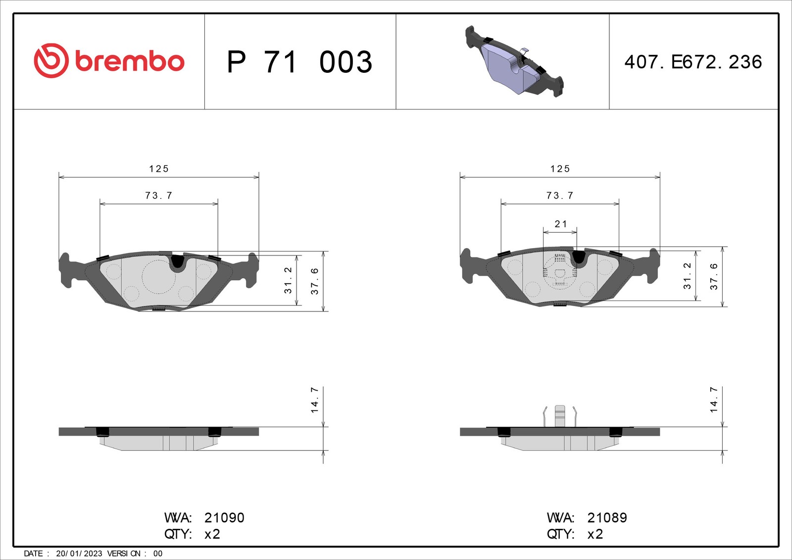 Fits BREMBO P 71 003 HAM PADS. REAR SAAB 9000 84-98 REAR  ⭐UK Stock⭐