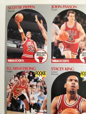 NBA オフィシャルピンズセット　1990年代前半　バスケットボール 1990 NBA Hoops Chicago Bulls Team Set Uncut Perforated Sheet Kodak
