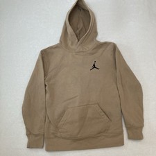 Jordan Kids Large Brown Pullover Fleece Hoodie Jumpman Front KangarooPocket