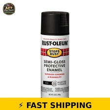 Rust-Oleum Stops Rust Spray Paint 12 oz Semi-Gloss Black