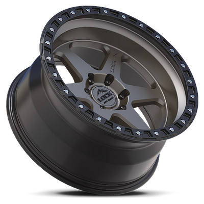 4 New 17x9 Lock Off-Road Olympus Matte Gray Black Ring 6x139.7 6x5.5 ET-12 Wheel