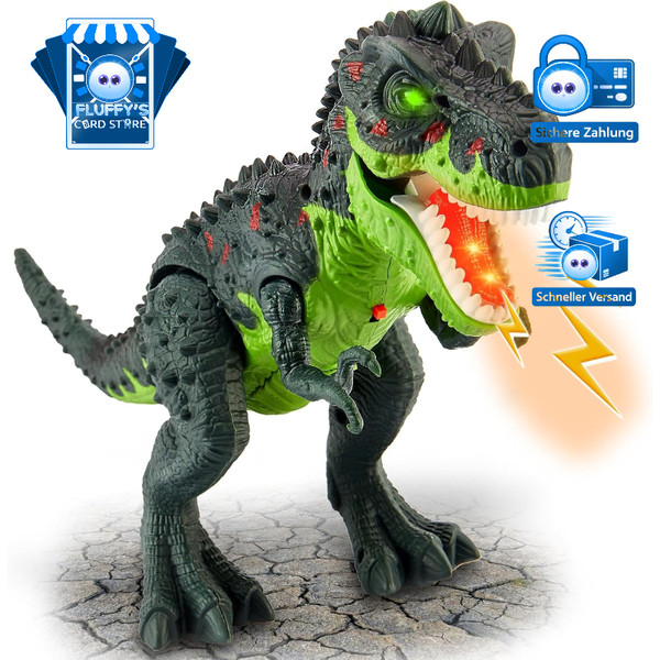 Dinosaurier Spielzeug T-Rex Mit Licht GeräUschen SprüHen Elektronik Ab 3 Jahren-image