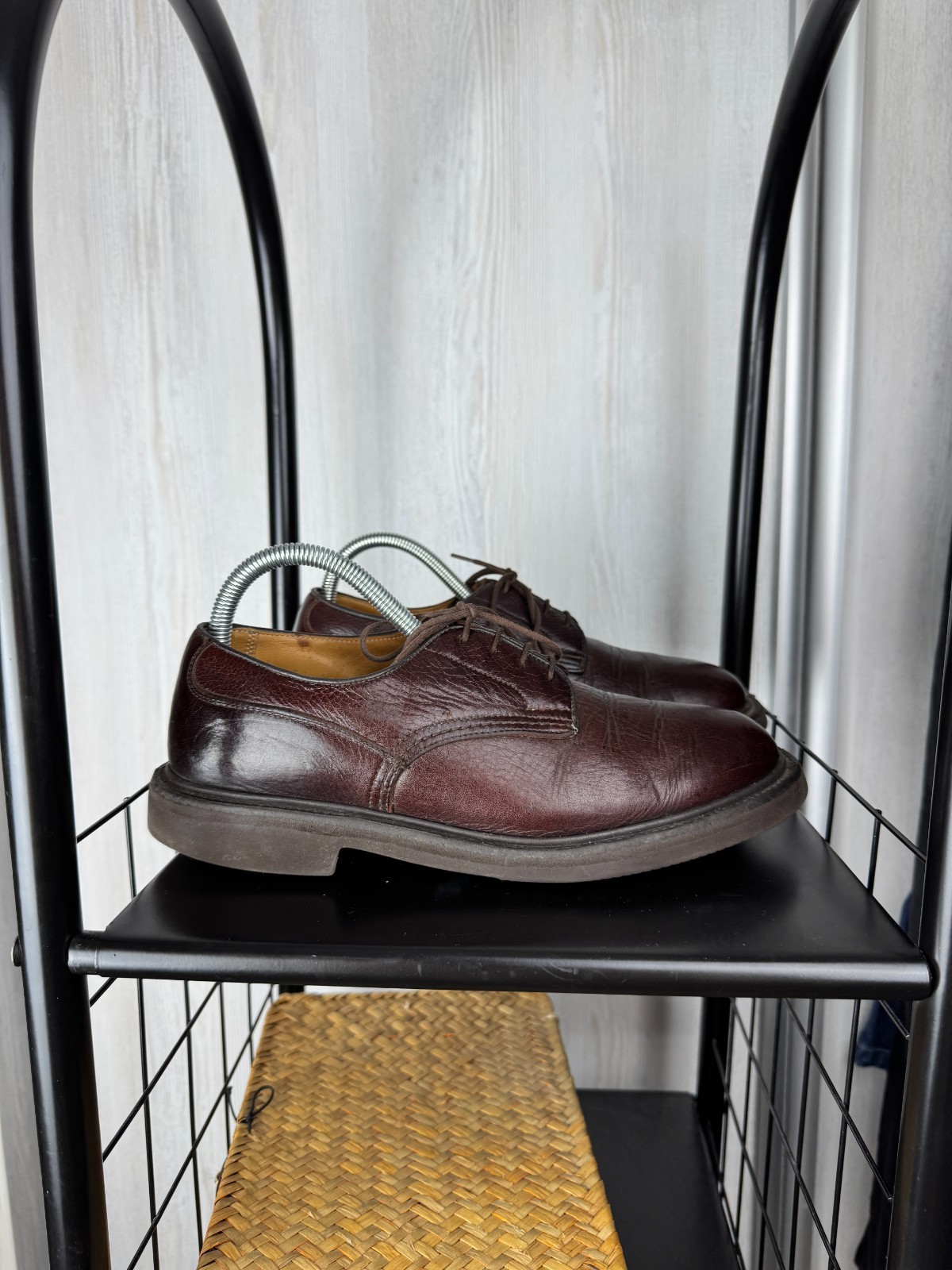 Tricker’s Burgundy Brown Woodstock Derby Kudu Leather Shoes