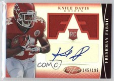 2013 Certified Freshman Fabric Mirror Red Signatures /199 Knile Davis Auto 2a8