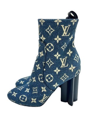 Louis Vuitton Denim Silhouette Line Ankle Boots 37 Idg Canvas Monogram Nl1 FrE04