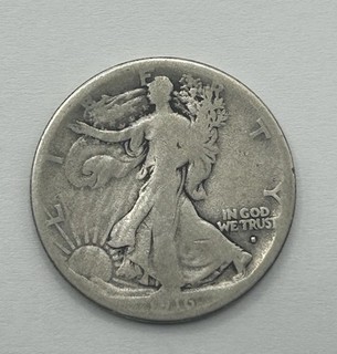1916S Walking Liberty Half Dollar VG