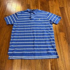 Polo Ralph Lauren Polo Shirt Mens XL Blue White Striped Yellow Pony Logo
